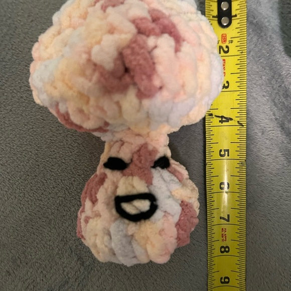 Handmade Fidget Popup Crocheted Mushroom made in Baby Blanket Yarn So Soft - Picture 5 of 5
